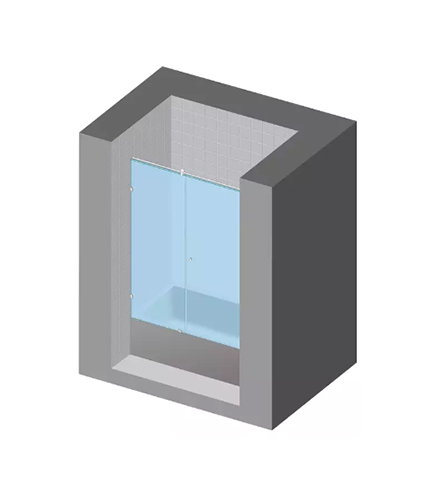 Tub enclosure · hinged door (2 panels)
