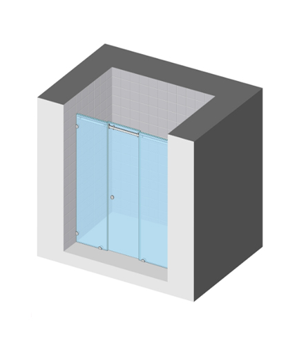 Straight enclosure · sliding door (3 panels)