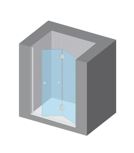 Corner enclosure · folding (3 panels)