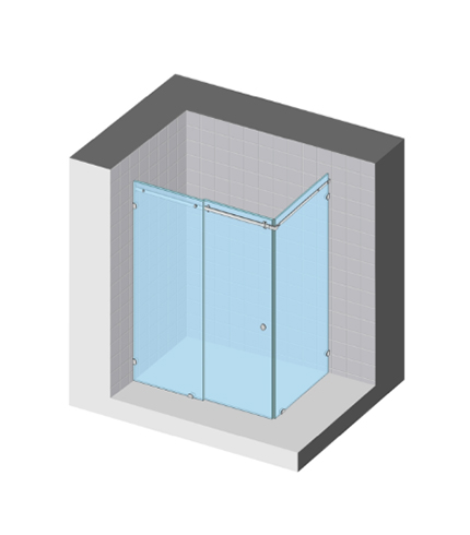 Corner enclosure · sliding door (3 panels)