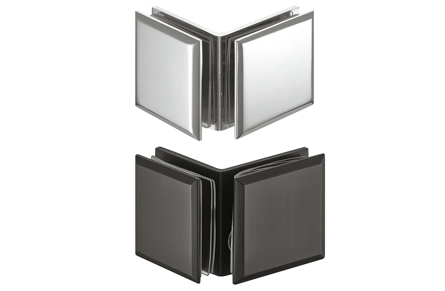 Chrome / black corner