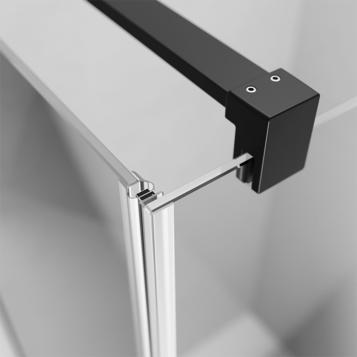 Black connector and support bar